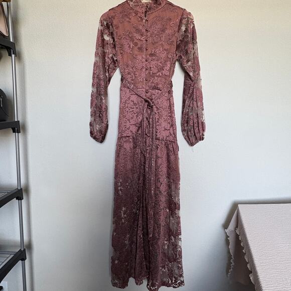 Joyfolie Bellana Dress Unconventional Lace NWT Sm Boho Western Romance SoftGirl - Picture 6 of 15